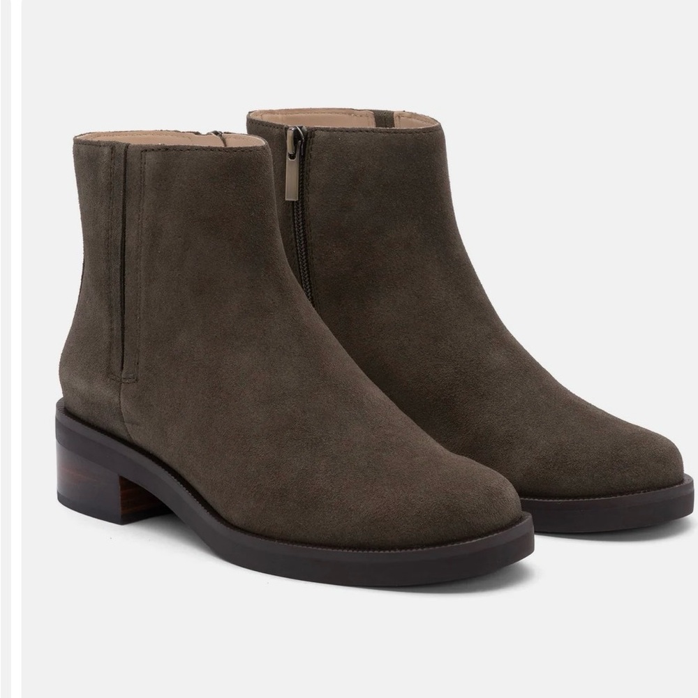 Abeo Women's Ankle Boots - Olive Suede NWOT